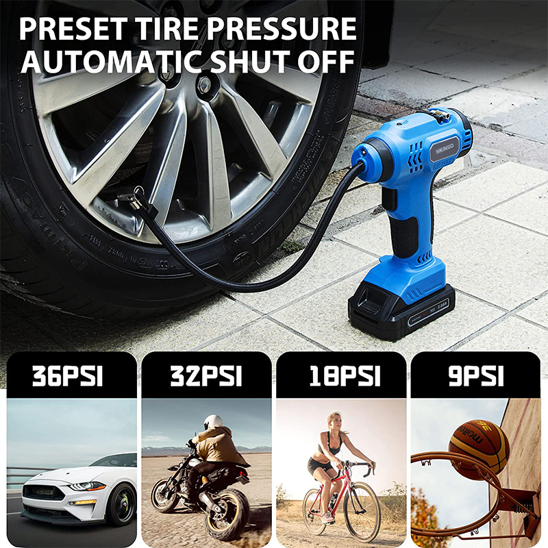 20V无绳锂电池轮胎充气机气泵
