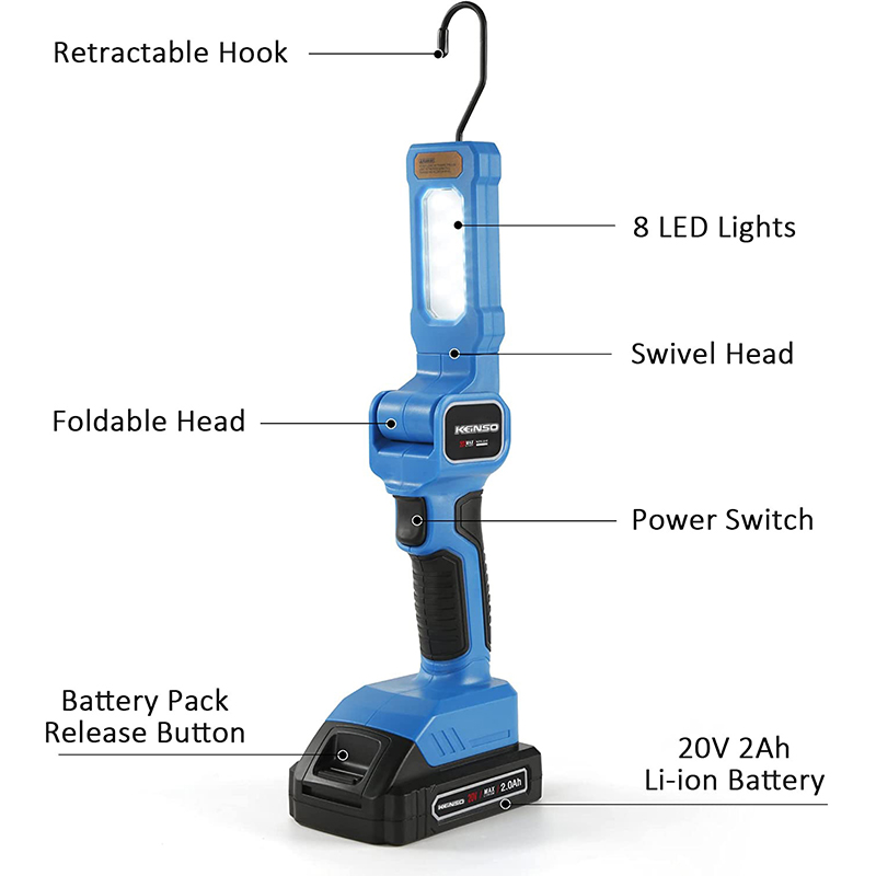 20V无绳锂电池汽车维修工作灯户外露营灯